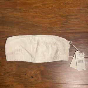 NWT Good American Ribbed Bandeau Swim Top Size 1/2